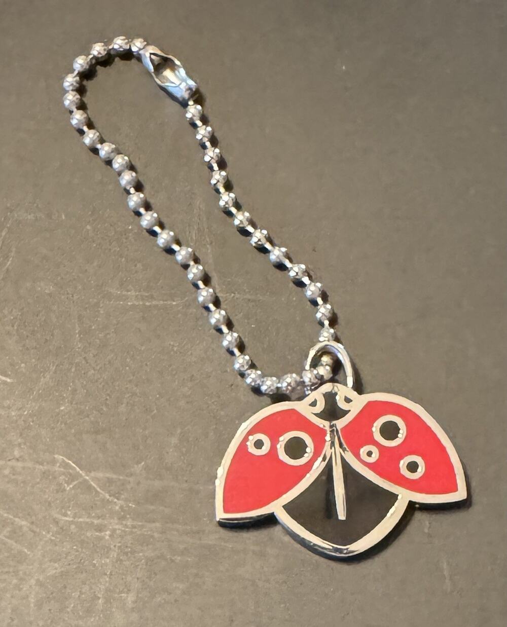 Vintage Y2K Coach Red Enamel Ladybug Bag Charm